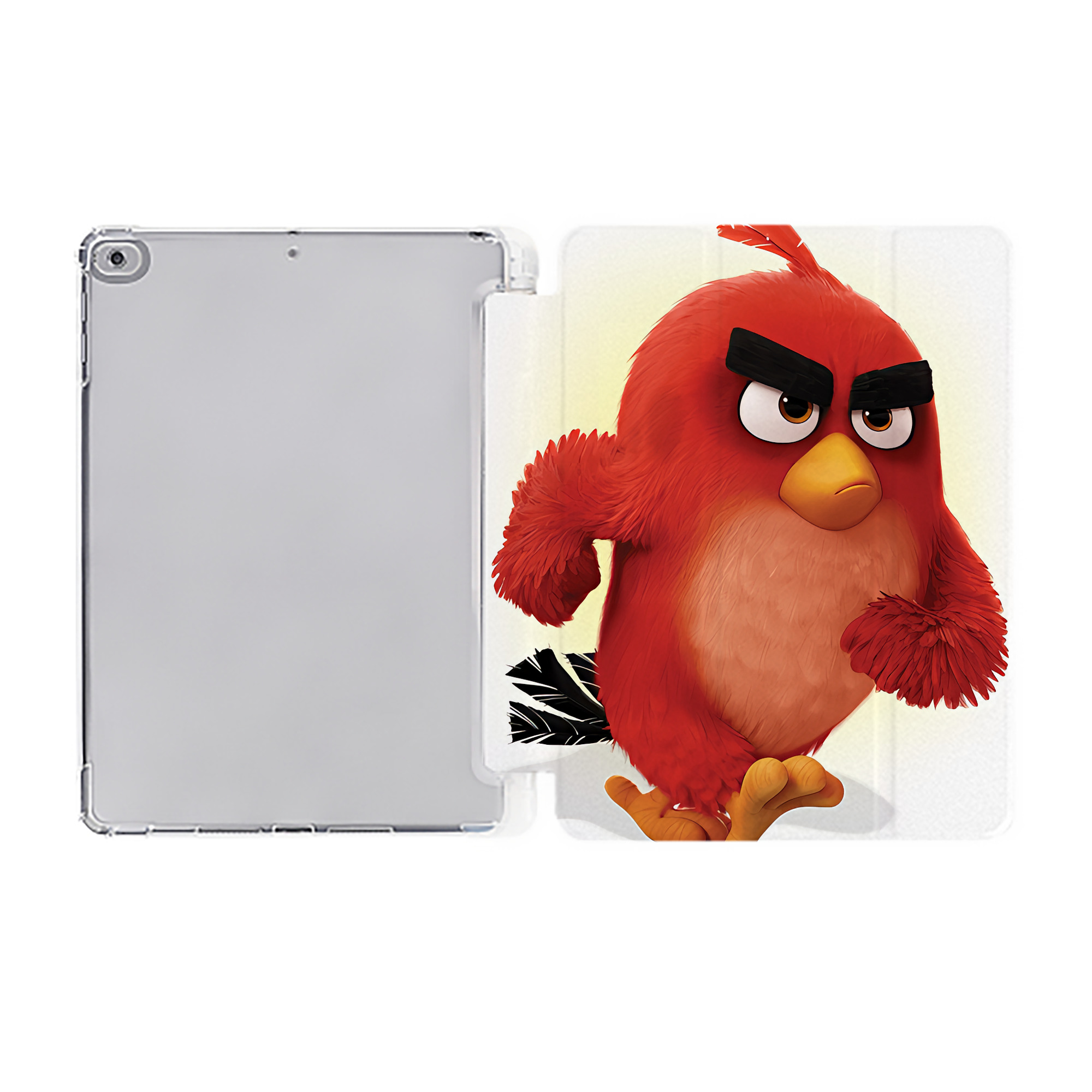 （画像用） Angry Birds アングリーバード IPad ケース ペン収納付き 三つ折りスタンド PUレザー×シリコン 対応機種9.5/10.5/10.9インチ